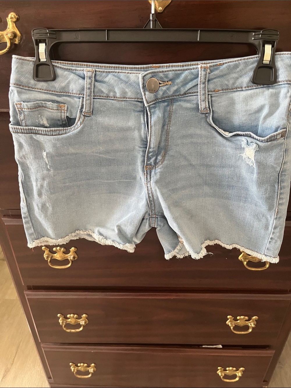 a.n.a Light Blue Distressed Denim Cutoff Shorts